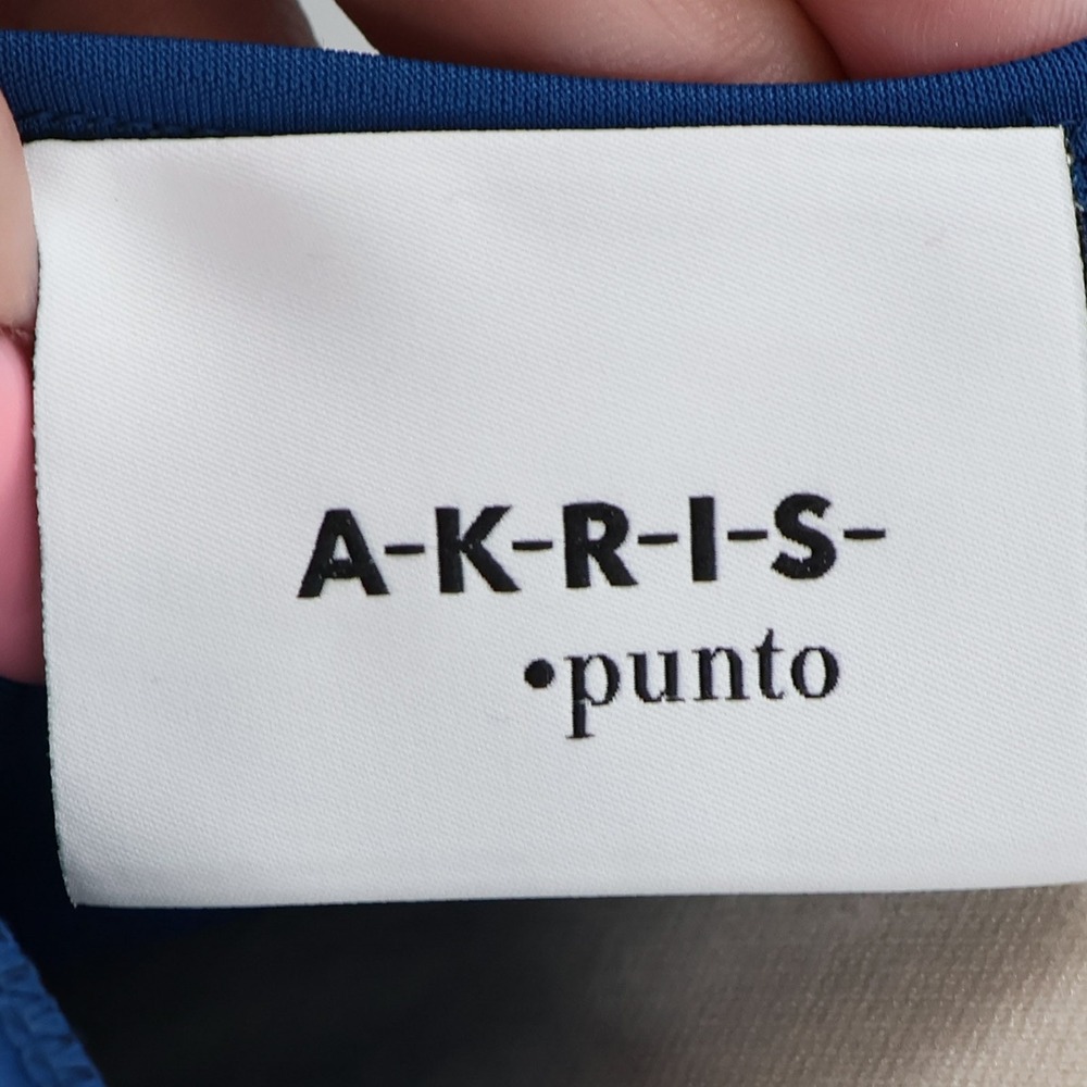 Akris Punto Dress Women 6 Blue Spaghetti Strap 100% Viscose Switzerland Designer - Picture 2 of 13